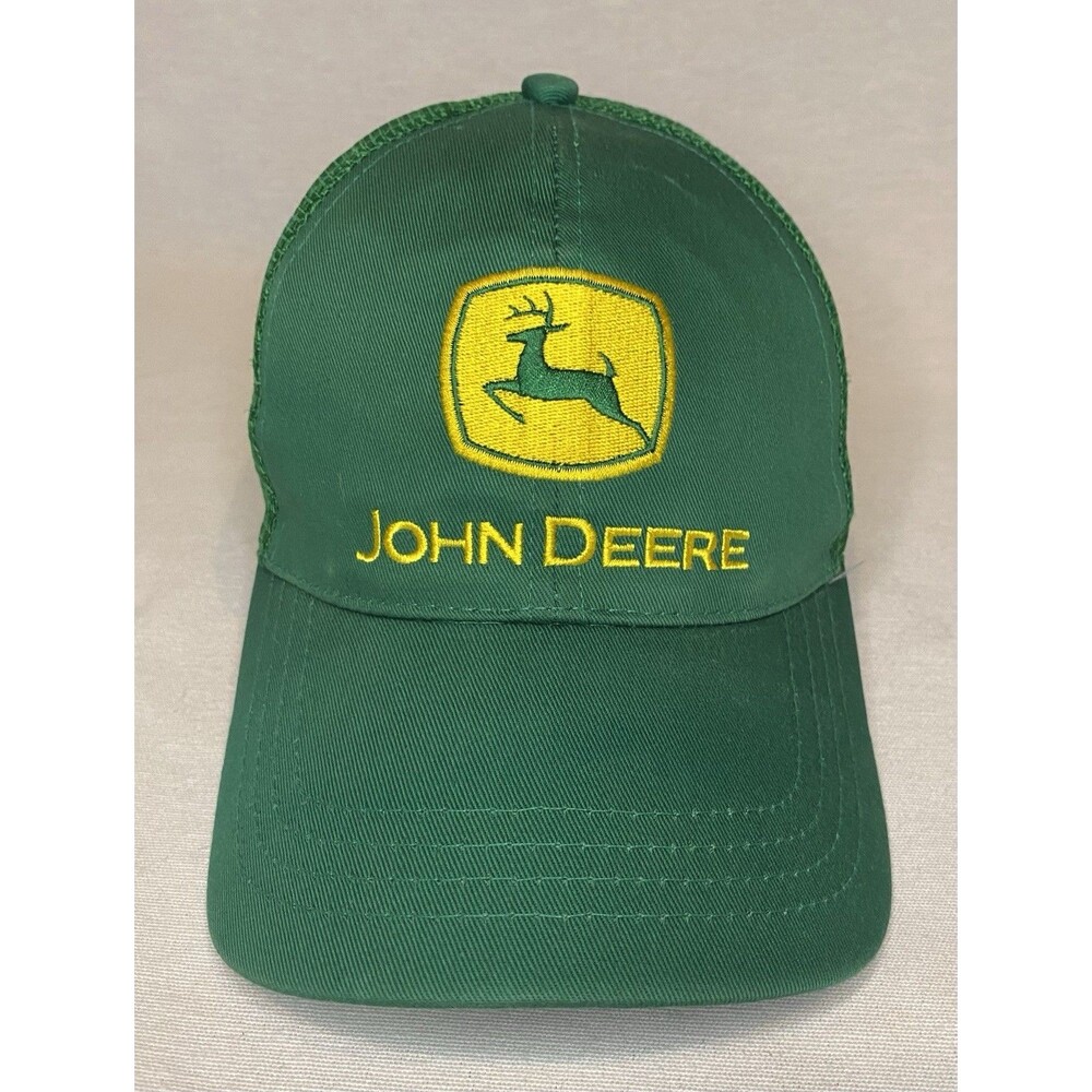 John Deere Green Mesh Back Strap Back Adjustable trucker hat Cary Francis Group